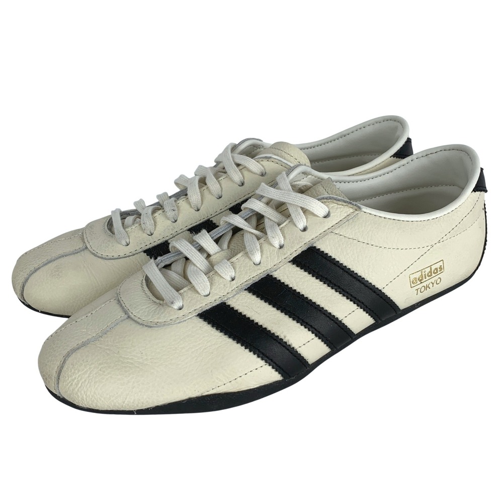 ADIDAS Tokyo Leather Low Profile Sneakers AJQ0597 Men's Sz 11 Cream Black